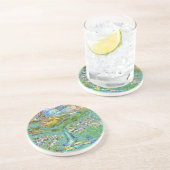 Dessous de verre de jardin de l'eau en verre (Côté)