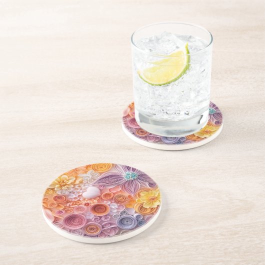 Dessous de verre de jardin fleuri (Côté)