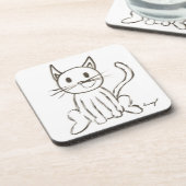 Dessous de verre de Kitty Peint - Ensemble de 6 (Côté gauche)