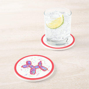 Dessous de verre de la fête du chien de ballon