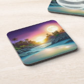 Dessous de verre de la lune de l'île tropicale (Côté gauche)