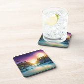 Dessous de verre de la lune de l'île tropicale (Côté Droit)