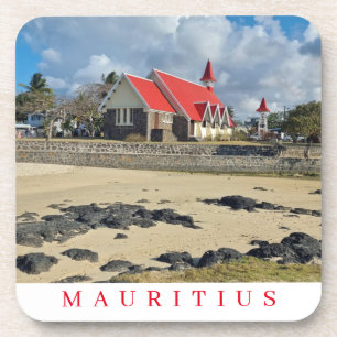 Dessous de verre de l'église rouge de l'île Mauric