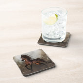 Dessous de verre de liège à cheval Brown (Côté Droit)