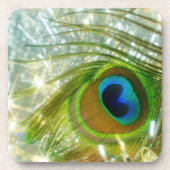 Dessous de verre de liège à plume de paon mousseux (Devant)