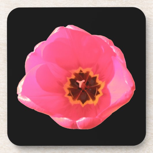 Dessous de verre de liège à tulipe rose (Devant)