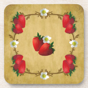 Dessous de verre de liège aux fraises