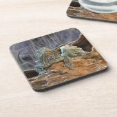 Dessous de verre de liège avec deux lézards curieu (Côté gauche)