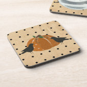 Dessous de verre de liège citrouille et Pois (Côté gauche)