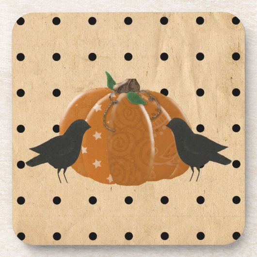 Dessous de verre de liège citrouille et Pois (Devant)