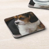 Dessous de verre de liège de chiot de beagle (Côté gauche)