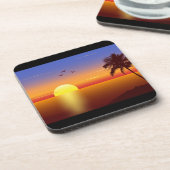 Dessous de verre de liège de coucher du soleil (Côté gauche)