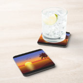 Dessous de verre de liège de coucher du soleil (Côté Droit)
