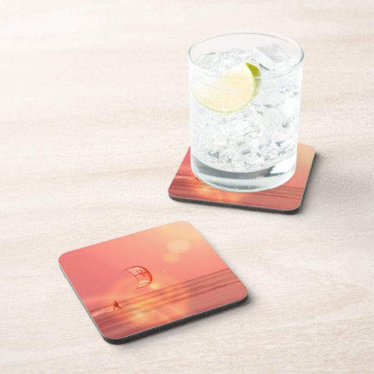 Dessous de verre de liège de coucher du soleil de (Côté Droit)