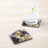 Dessous de verre de liège de léopard des neiges (Côté Droit)