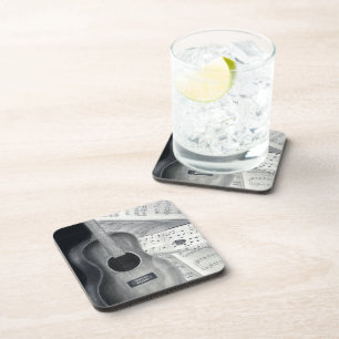 Dessous de verre de liège de musique de guitare e