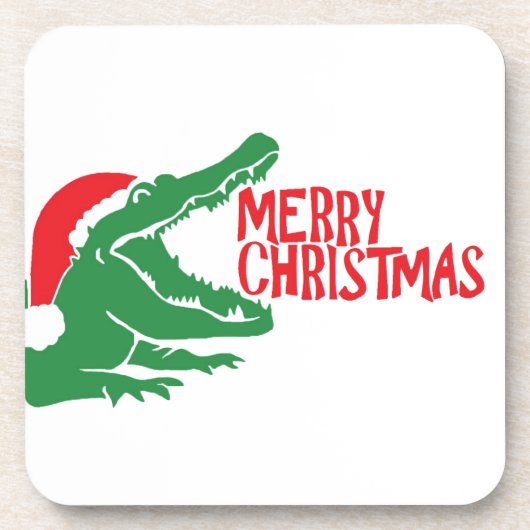 Dessous de verre de liège de noël d'Alligator (Devant)