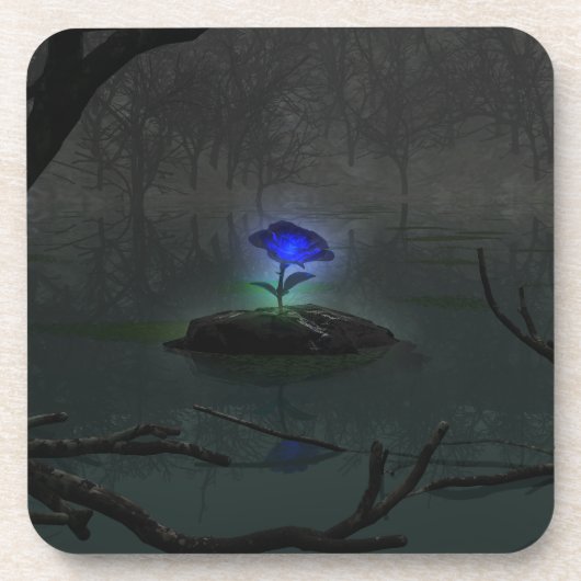 Dessous de verre de liège de rose de bleu (Devant)