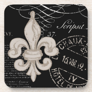 Dessous de verre de liège de Vintage Fleur de Lis