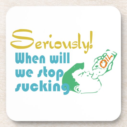 Dessous de verre de liège d'humour de pétrole (Devant)