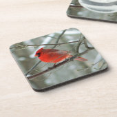 Dessous de verre de liège du cardinal d'hiver (Côté gauche)