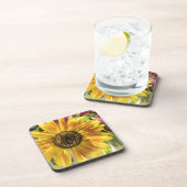 Dessous de verre de liège pétal de tournesol (Côté Droit)