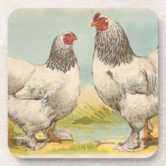 Dessous de verre de liège vintage "Brahama clair" (Devant)