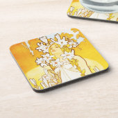 Dessous de verre de lis d'Alphonse Mucha (Côté gauche)