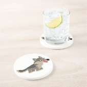 Dessous de verre de loup affamé de joli dessin ani (Côté)