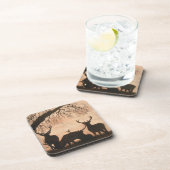 Dessous de verre de mâles de cerfs communs rouges (Côté Droit)