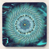 Dessous de verre de mandala de turquoise et d'Aqua (Devant)