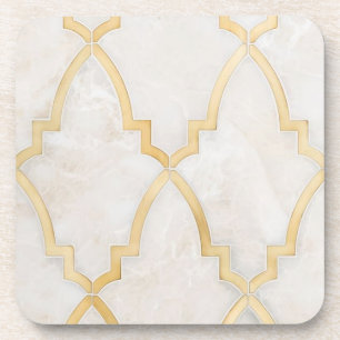Dessous de verre de marbre de Morracan d'or