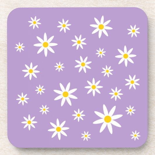 Dessous de verre de marguerite violet (Devant)