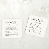 Dessous de verre de mariage Faits amusants avec po