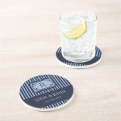 Dessous de verre de mariage sur mesure monogrammé  (Côté)