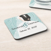 Dessous de verre de mariée et de  de Motif de céré (Côté gauche)