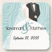 Dessous de verre de mariée et de  de Motif de céré (Devant)