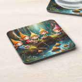 Dessous-de-verre De mignons petits elfes dans la rivière (Côté gauche)