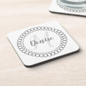 Dessous de verre de monogramme circulaire gris (Côté gauche)