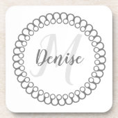 Dessous de verre de monogramme circulaire gris (Devant)