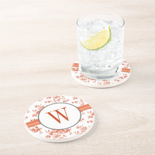 Dessous de verre de monogramme de roses rouges de (Côté)