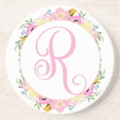 Dessous de verre de monogramme rose (Devant)