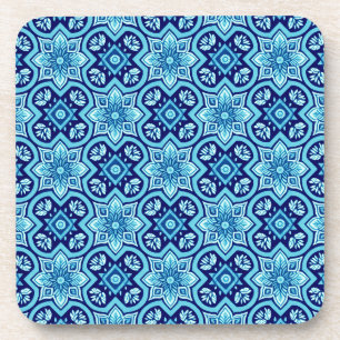 Dessous de verre de Motif géométrique bleu vintage