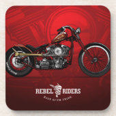 Dessous de verre de moto Red Rebel Rider | Ensembl (Devant)