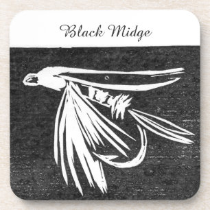 dessous de verre de mouche de truite "Black Midge"