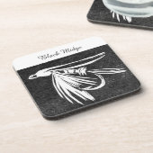 dessous de verre de mouche de truite "Black Midge" (Côté gauche)