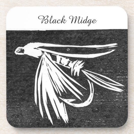 dessous de verre de mouche de truite "Black Midge" (Devant)