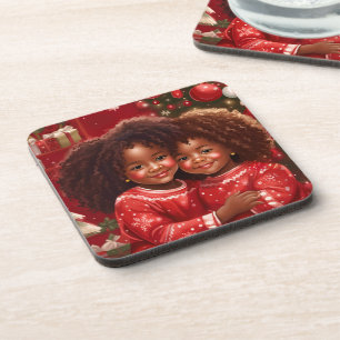 Dessous de verre de Noël afro-américains Cork Barr