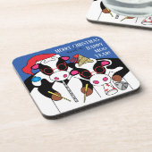 Dessous de verre de Noël Bonne année Moo (Côté gauche)