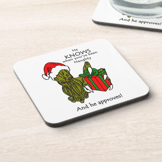 Dessous de verre de Noël Cthulhu (Côté gauche)